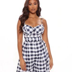 Check On This Sleeveless Jumpsuit - Navy/combo